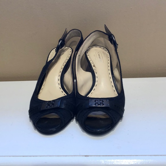 Coach peep toe sling-backs - Picture 1 of 7
